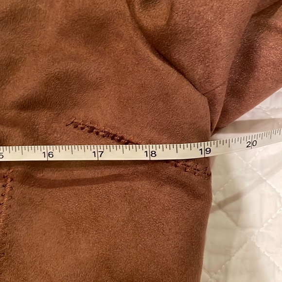 Parallel L Faux Suede Jacket Long Full Sleeves Brass Buttons closure with Ties - Picture 4 of 16